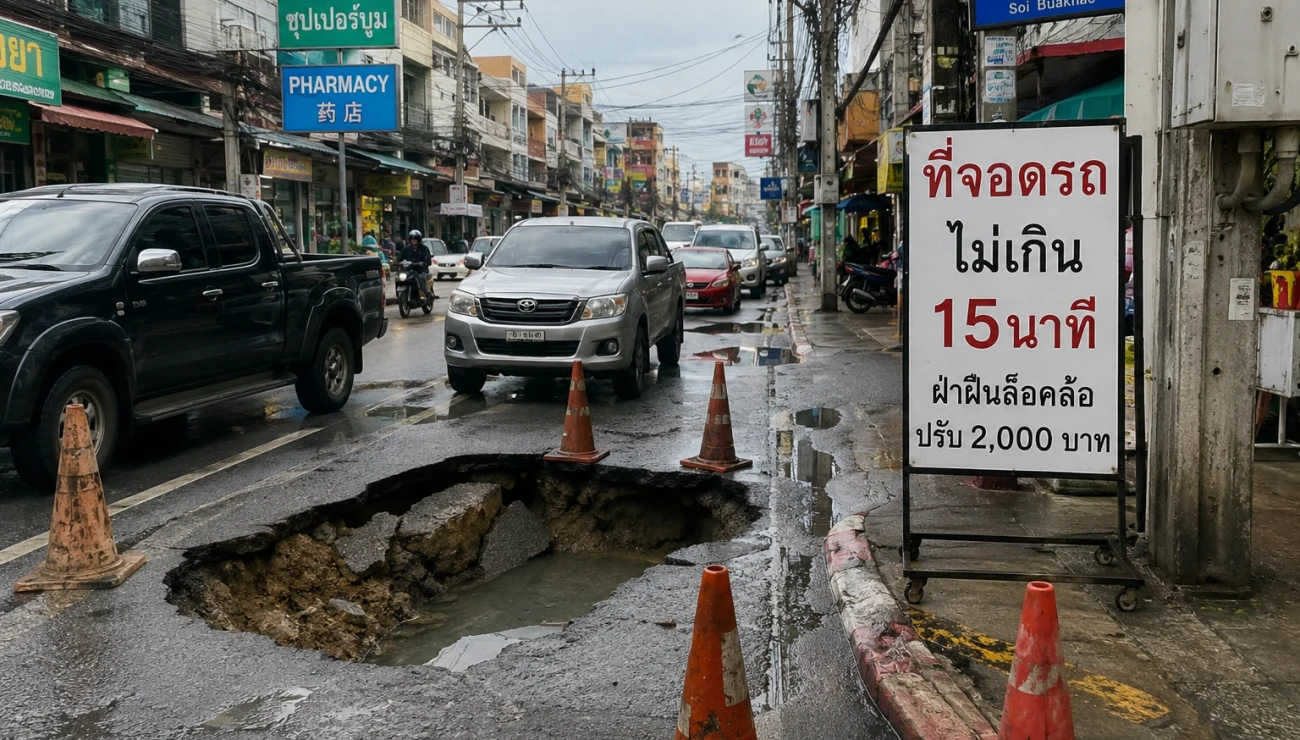 🚧 Pattaya: road repairs, parking and dangerous streets - residents are sounding the alarm!