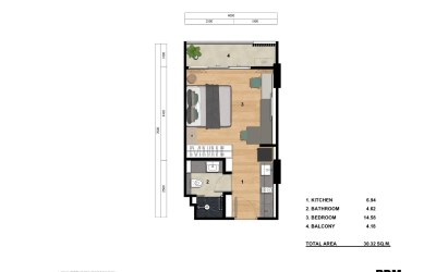 Gallery photo Студия 1 комната 30 м² Чонг Тале, Таиланд